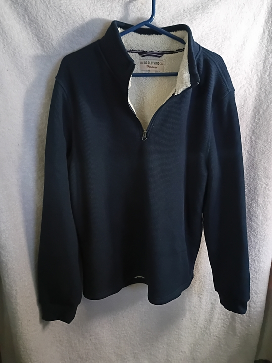 b.c.clothing Other - Men’s Navy Half-Zip Sherpa-Lined Pullover